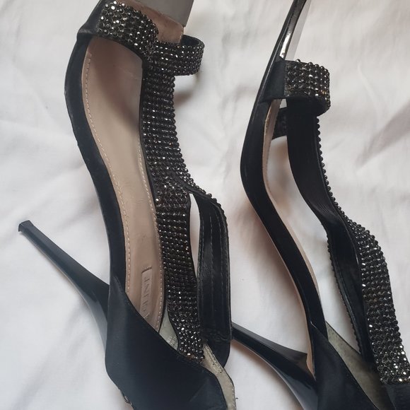 Glint devyn black with mini rhinestone strappy heels - Picture 3 of 4